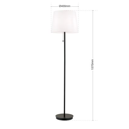 Grīdas stāvlampa LUDWIG 1xE27/40W/230V balta/melna