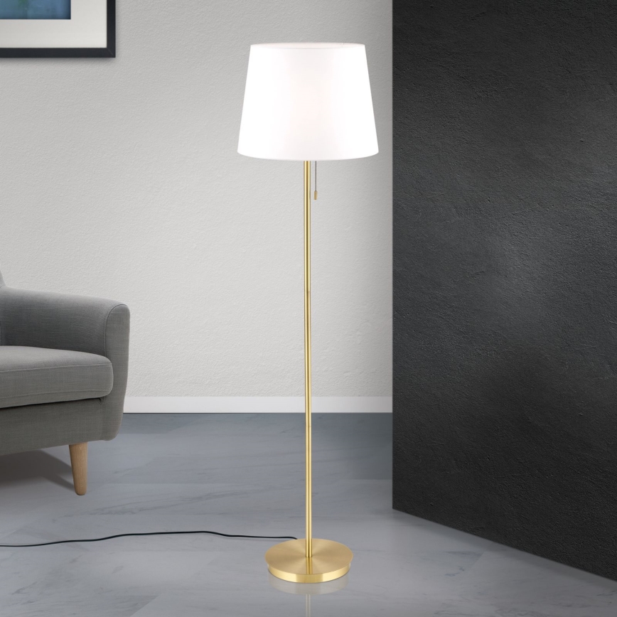 Grīdas stāvlampa LUDWIG 1xE27/40W/230V balta/zelta