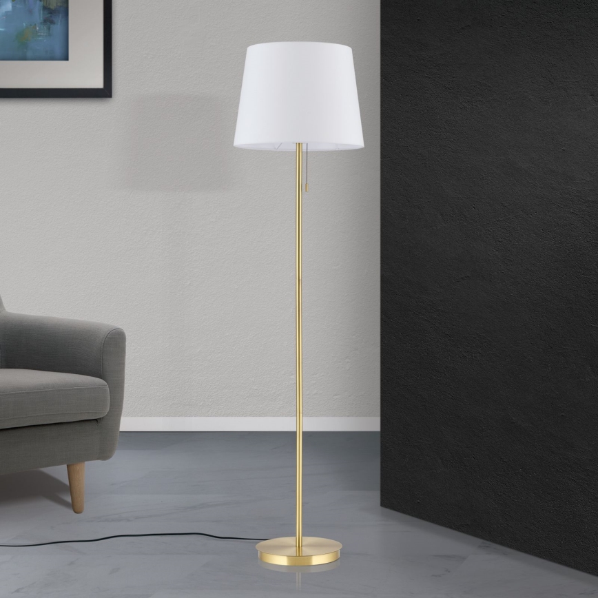 Grīdas stāvlampa LUDWIG 1xE27/40W/230V balta/zelta