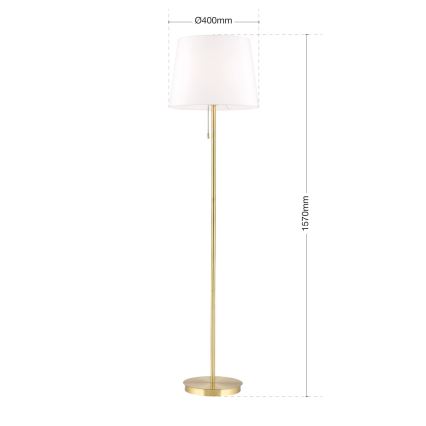 Grīdas stāvlampa LUDWIG 1xE27/40W/230V balta/zelta