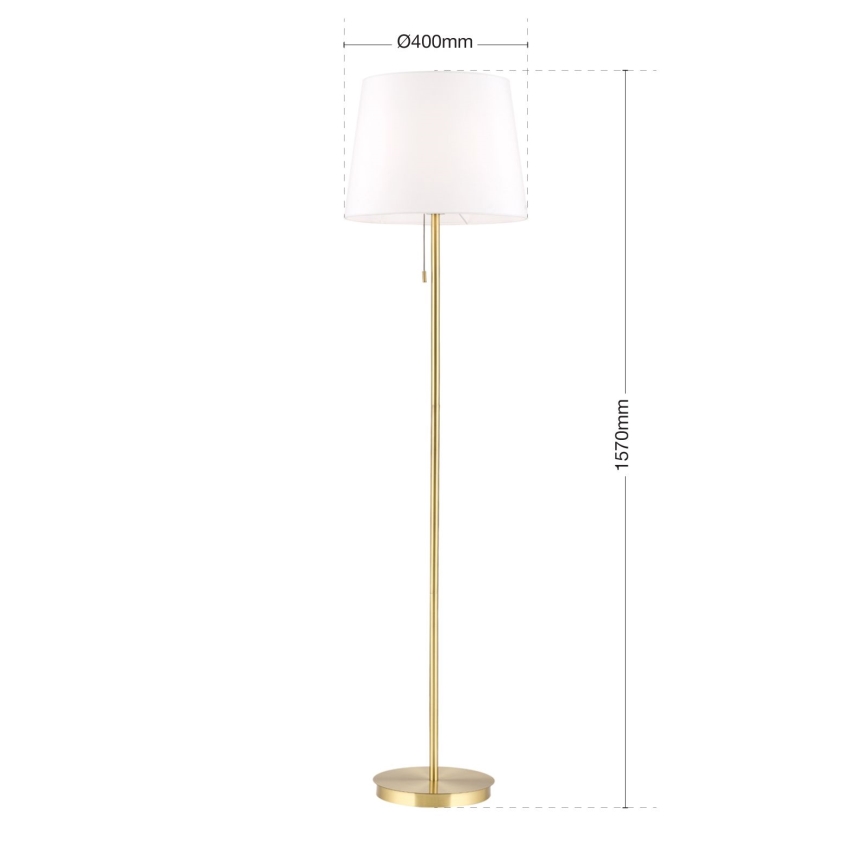 Grīdas stāvlampa LUDWIG 1xE27/40W/230V balta/zelta