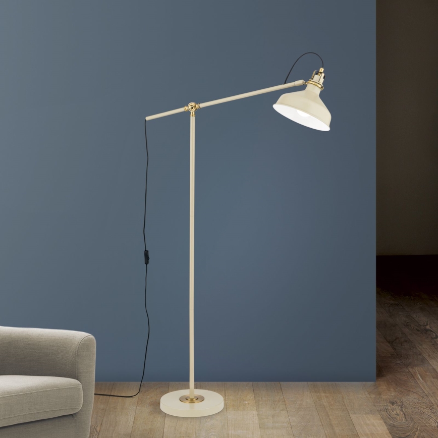 Grīdas stāvlampa SCHILLER 1xE27/40W/230V krēmkrāsa/bronza