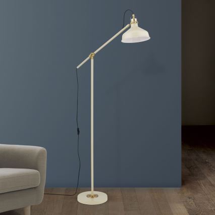 Grīdas stāvlampa SCHILLER 1xE27/40W/230V krēmkrāsa/bronza