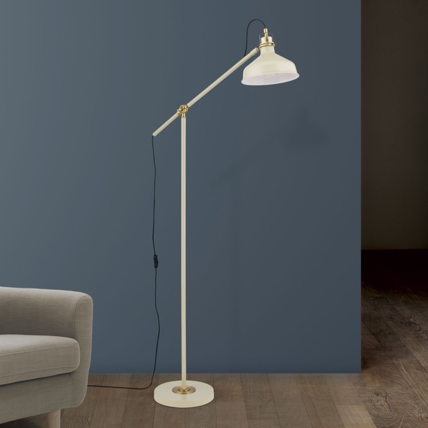 Grīdas stāvlampa SCHILLER 1xE27/40W/230V krēmkrāsa/bronza
