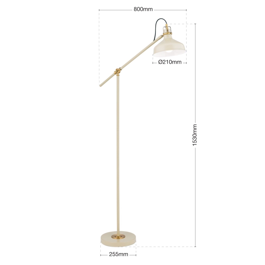 Grīdas stāvlampa SCHILLER 1xE27/40W/230V krēmkrāsa/bronza