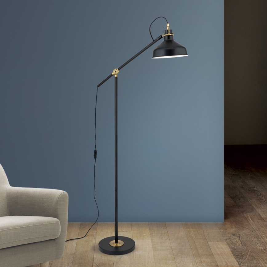Grīdas stāvlampa SCHILLER 1xE27/40W/230V melna/bronza