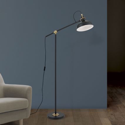 Grīdas stāvlampa SCHILLER 1xE27/40W/230V melna/bronza