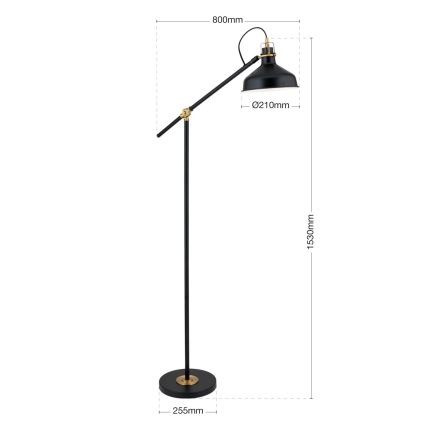 Grīdas stāvlampa SCHILLER 1xE27/40W/230V melna/bronza
