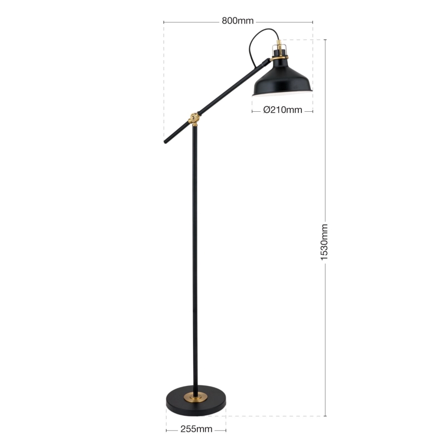 Grīdas stāvlampa SCHILLER 1xE27/40W/230V melna/bronza