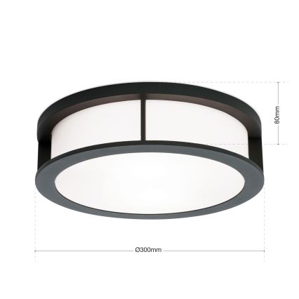 Āra gaismeklis HENRY 2xE27/15W/230V Ø 30 cm IP44 antracīts