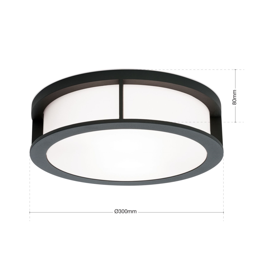 Āra gaismeklis HENRY 2xE27/15W/230V Ø 30 cm IP44 antracīts