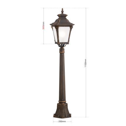 Āra lampa AIKO 1xE27/60W/230V 115 cm IP23 bronza/patina