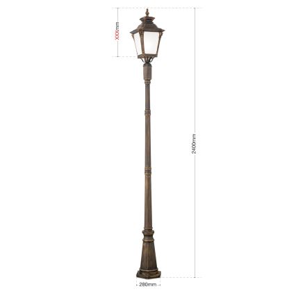 Āra lampa AIKO 1xE27/60W/230V 240 cm IP23 bronza/patina