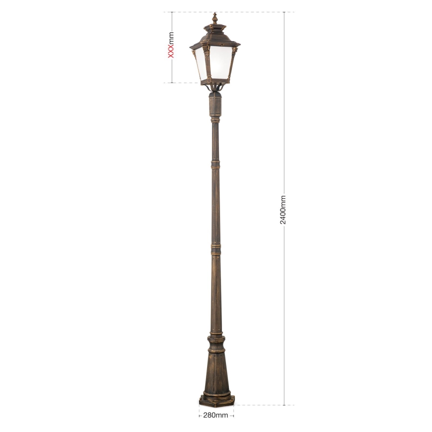 Āra lampa AIKO 1xE27/60W/230V 240 cm IP23 bronza/patina