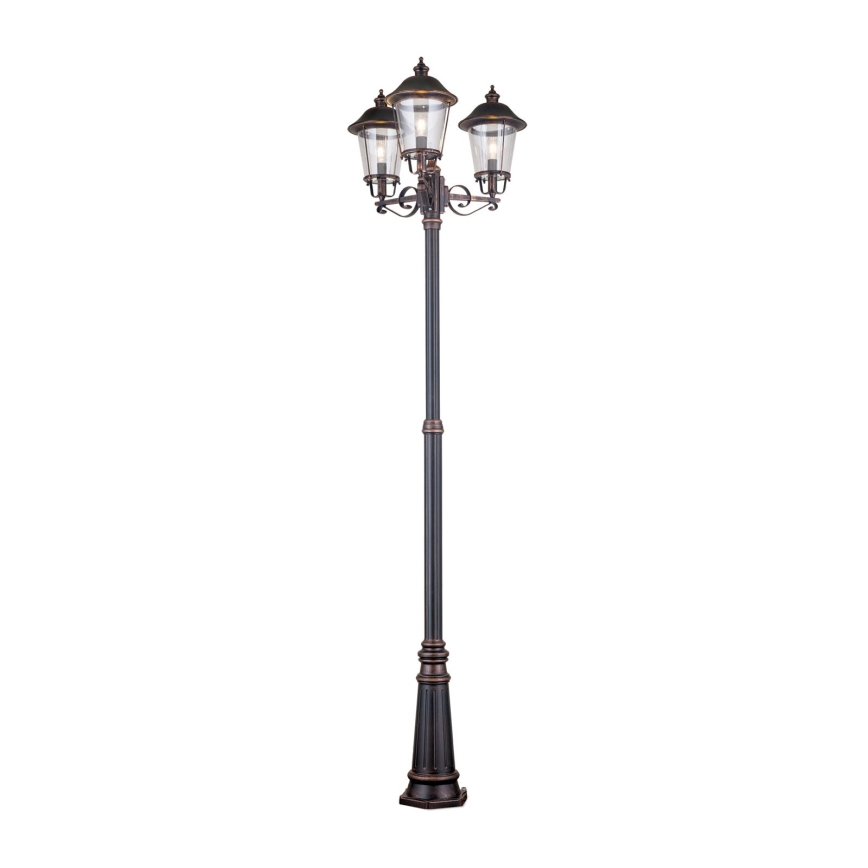 Āra lampa KENZO 3xE27/100W/230V IP44 bronza/patina