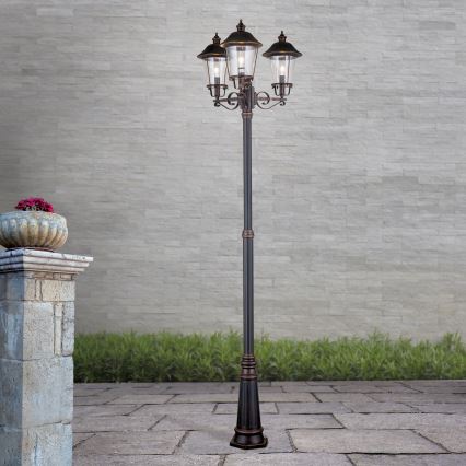 Āra lampa KENZO 3xE27/100W/230V IP44 bronza/patina