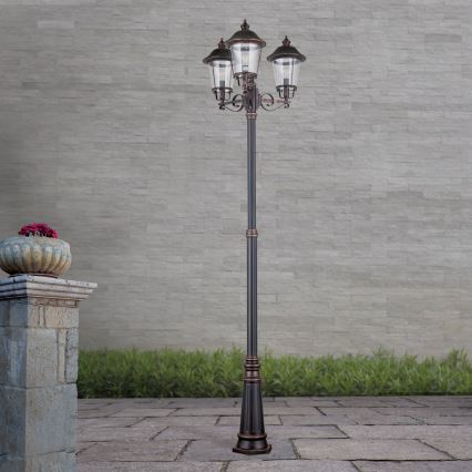 Āra lampa KENZO 3xE27/100W/230V IP44 bronza/patina