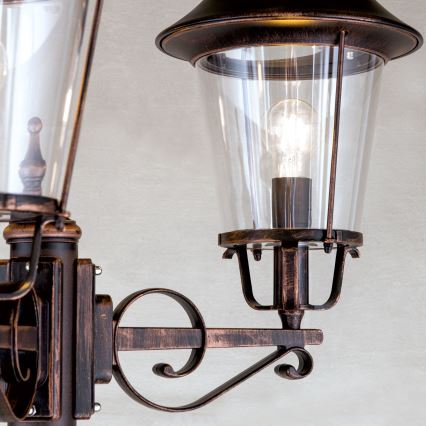 Āra lampa KENZO 3xE27/100W/230V IP44 bronza/patina