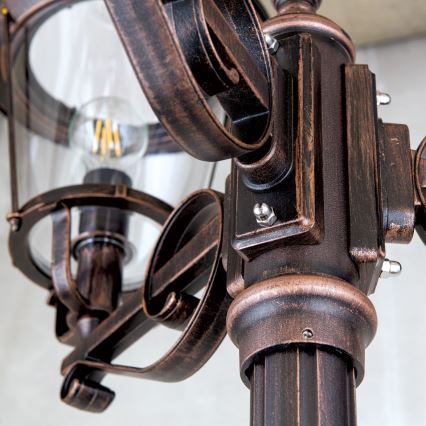 Āra lampa KENZO 3xE27/100W/230V IP44 bronza/patina
