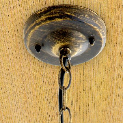 Āra piekaramais gaismeklis TAVERNA 1xE27/60W/230V IP23 bronza/patina