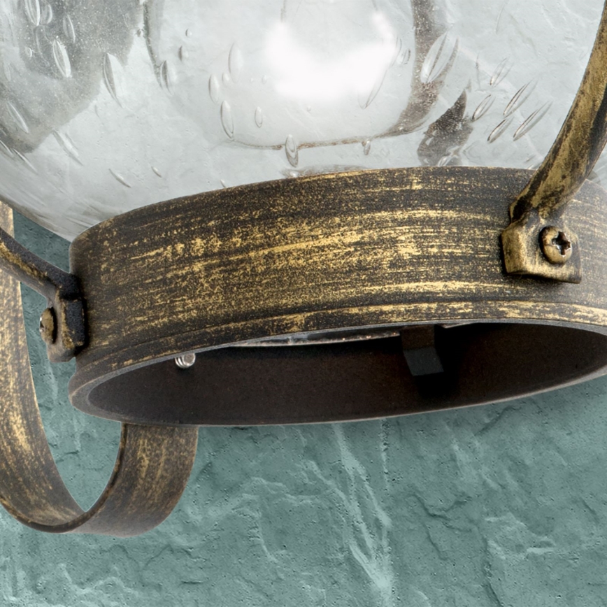 Āra sienas lampa TAVERNA 1xE27/60W/230V IP23 bronza/patīna