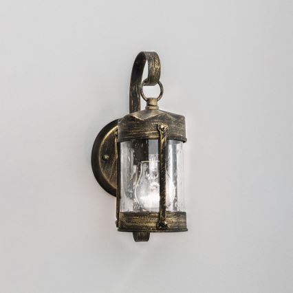 Āra sienas gaismeklis TAVERNA 1xE27/60W/230V IP23 bronza/patina