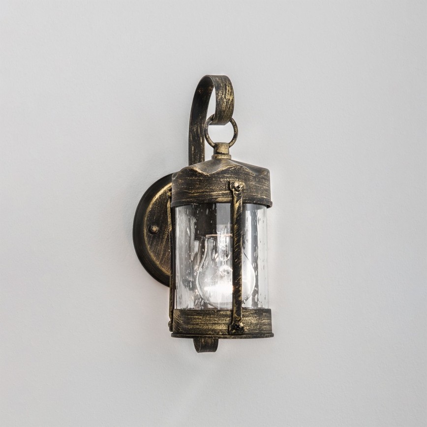 Āra sienas gaismeklis TAVERNA 1xE27/60W/230V IP23 bronza/patina