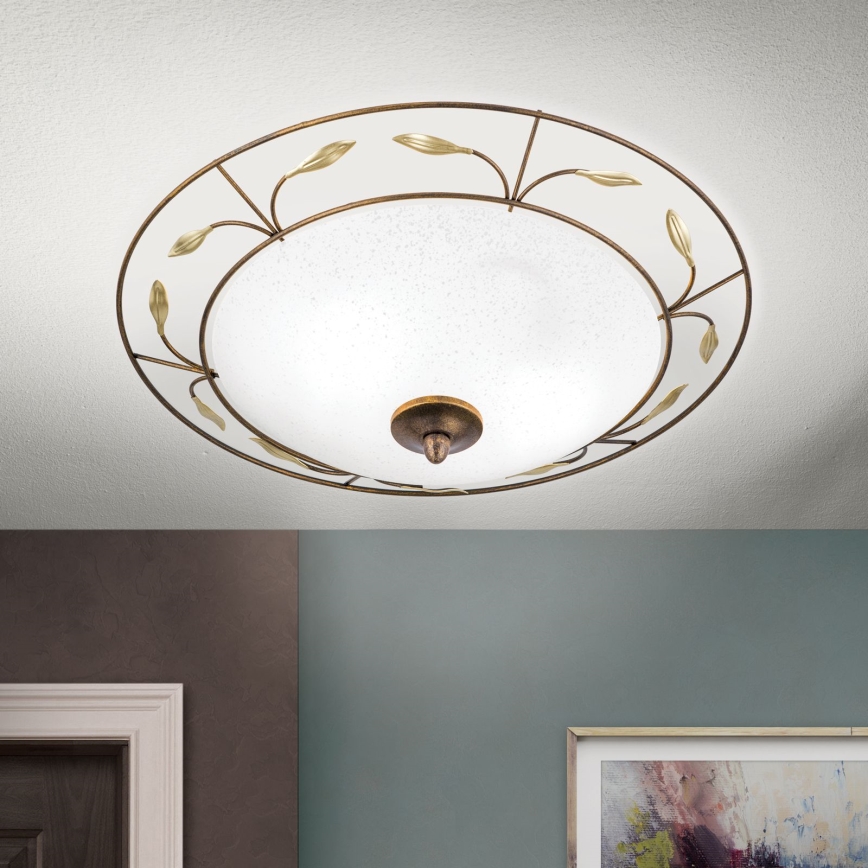Griestu lampa LUCA 2xE14/40W/230V d. 40 cm bronza/patina