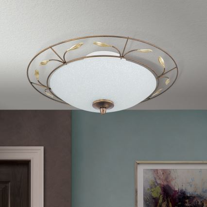 Griestu lampa LUCA 2xE14/40W/230V d. 40 cm bronza/patina