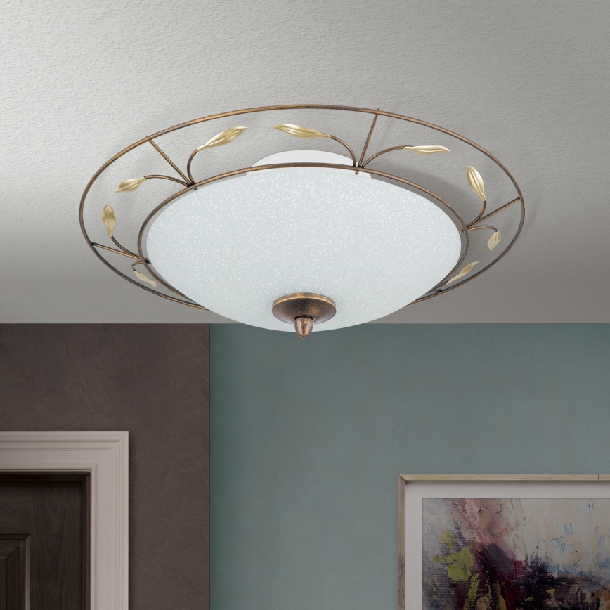 Griestu lampa LUCA 2xE14/40W/230V d. 40 cm bronza/patina