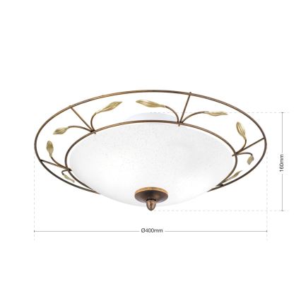 Griestu lampa LUCA 2xE14/40W/230V d. 40 cm bronza/patina