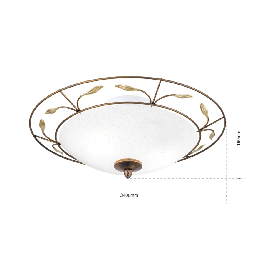 Griestu lampa LUCA 2xE14/40W/230V d. 40 cm bronza/patina