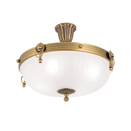 Virsapmetuma lustra ROCCA 4xE27/60W/230V d. 43 cm bronza/balta