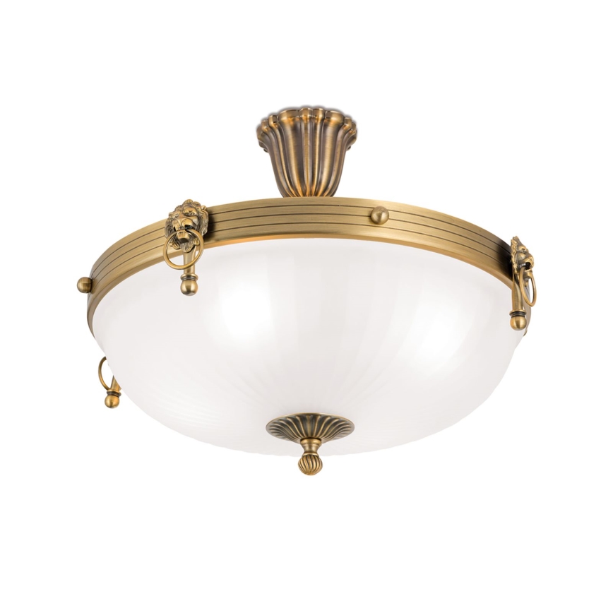 Virsapmetuma lustra ROCCA 4xE27/60W/230V d. 43 cm bronza/balta