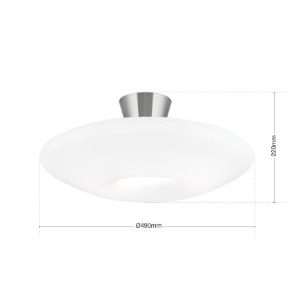 Griestu lampa BLANC 2xE27/60W/230V d. 49 cm matēts hroms
