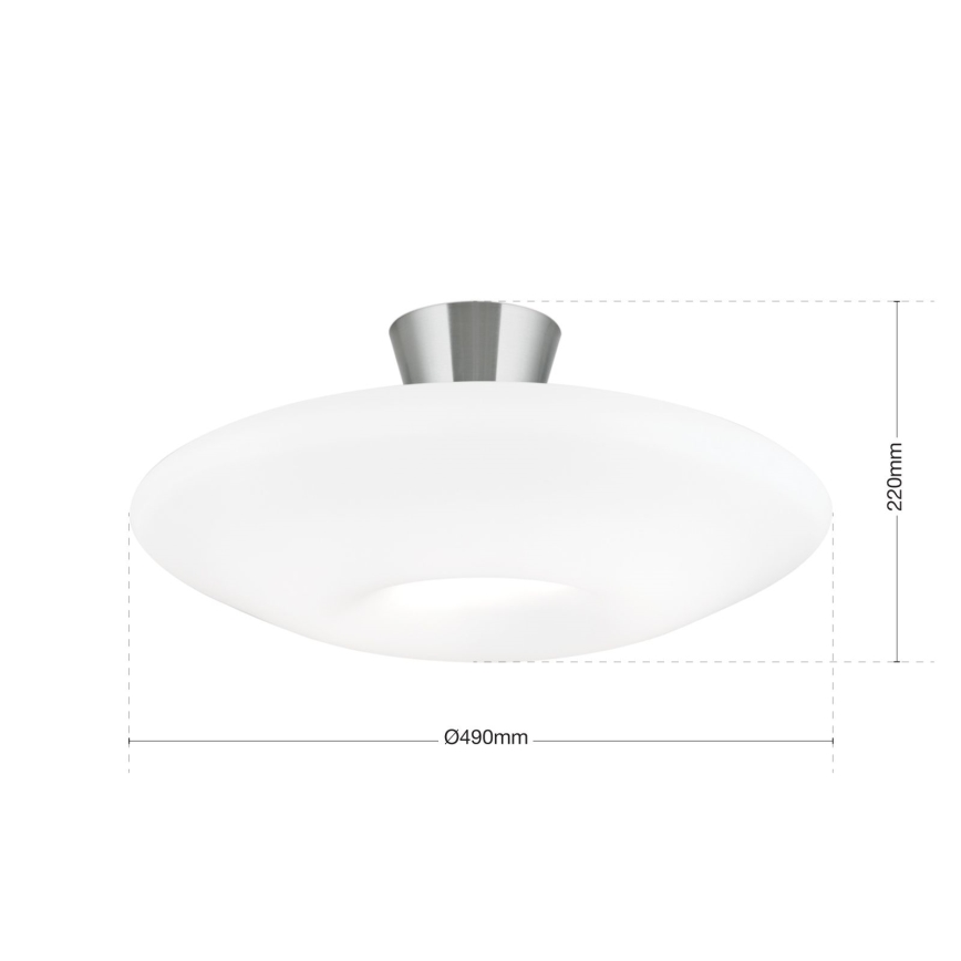 Griestu lampa BLANC 2xE27/60W/230V d. 49 cm matēts hroms