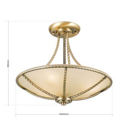 Lustra ar stieni MAURO 3xE27/60W/230V d. 42 cm bronza