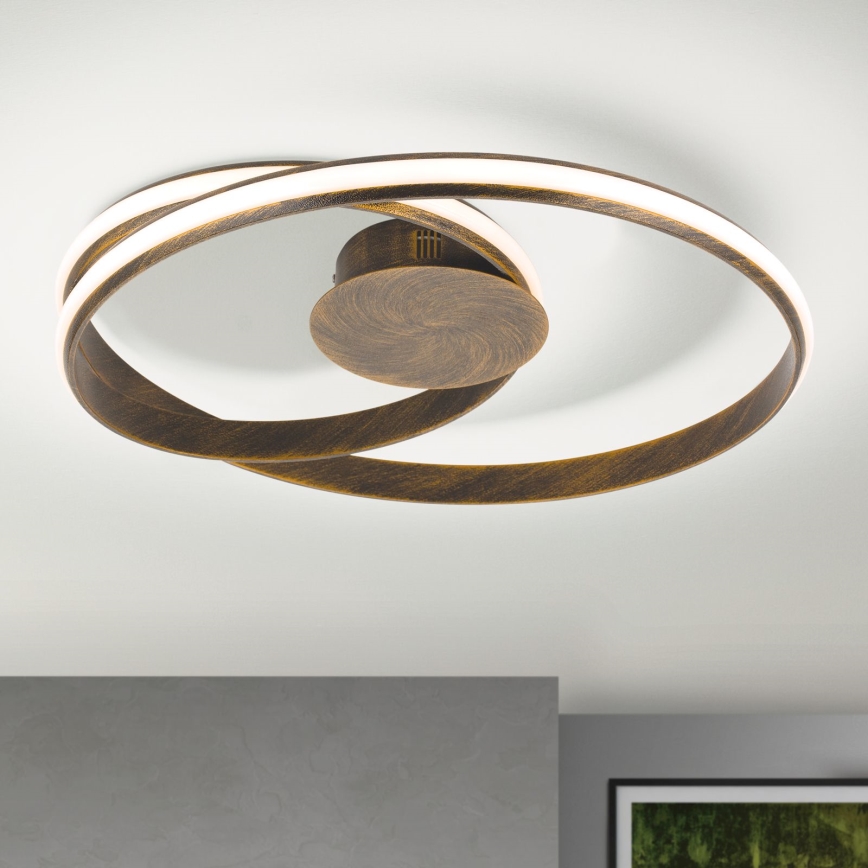 LED Aptumšojama griestu lampa CIRCUS LED/30W/230V brūna/patina
