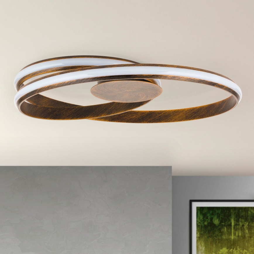 LED Aptumšojama griestu lampa CIRCUS LED/30W/230V brūna/patina