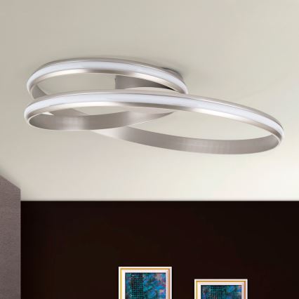 LED Aptumšojama griestu lampa CIRCUS LED/30W/230V sudraba