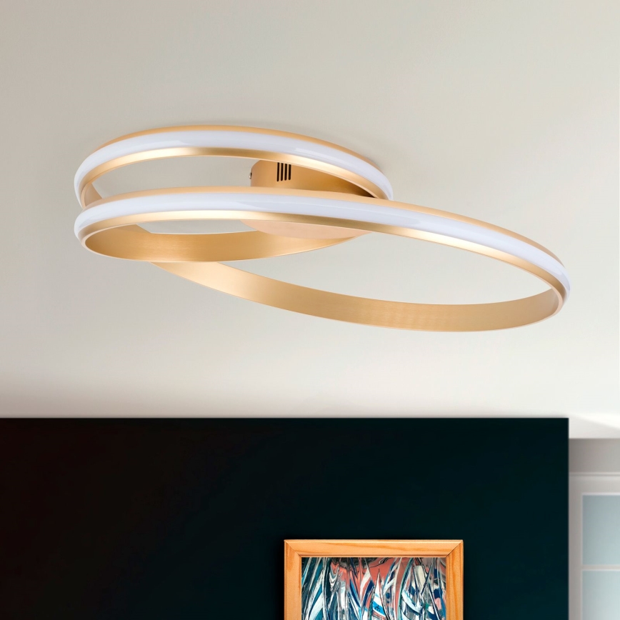 LED Aptumšojama griestu lampa CIRCUS LED/30W/230V zelta