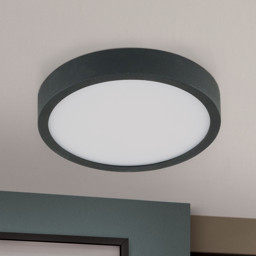 LED Griestu lampa BULLY LED/12W/230V d. 14 cm melna