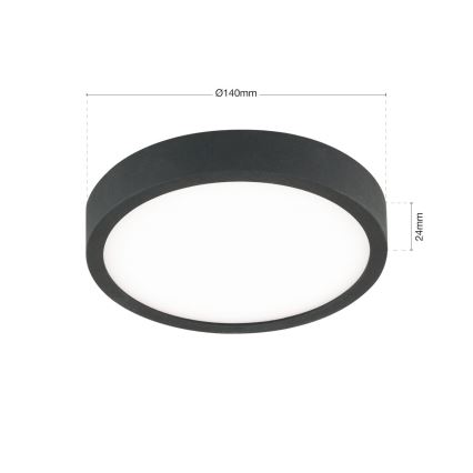 LED Griestu lampa BULLY LED/12W/230V d. 14 cm melna