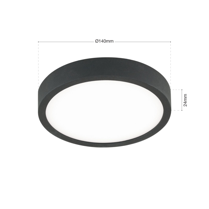 LED Griestu lampa BULLY LED/12W/230V d. 14 cm melna