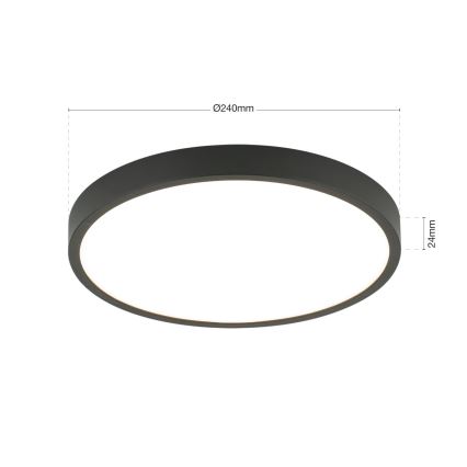 LED Griestu lampa BULLY LED/24W/230V d. 24 cm melna