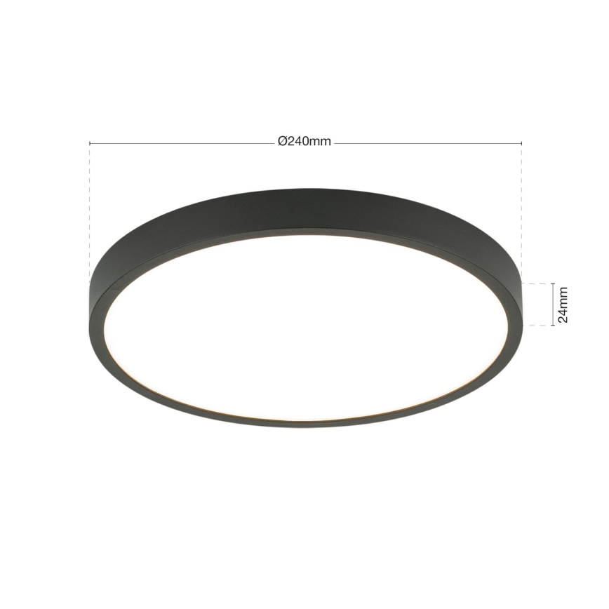 LED Griestu lampa BULLY LED/24W/230V d. 24 cm melna