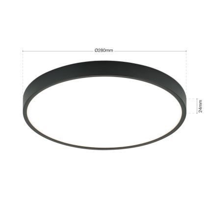 LED Griestu lampa BULLY LED/28W/230V d. 28 cm melna