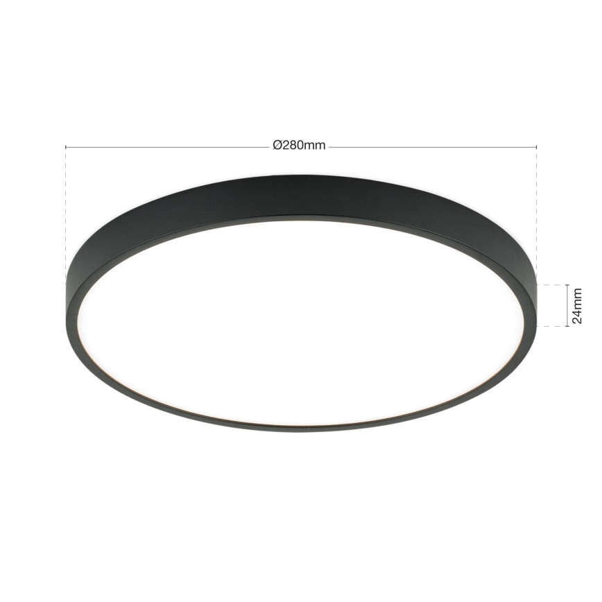LED Griestu lampa BULLY LED/28W/230V d. 28 cm melna