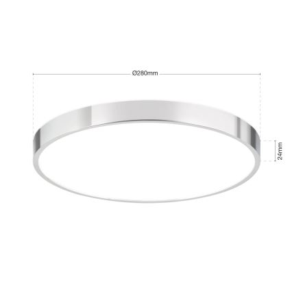 LED Griestu lampa BULLY LED/28W/230V d. 28 cm spīdīgi hromēts