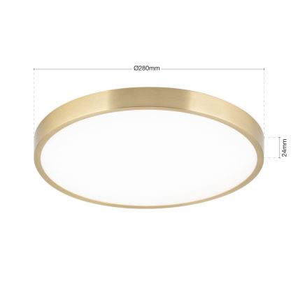 LED Griestu lampa BULLY LED/28W/230V d. 28 cm zelta